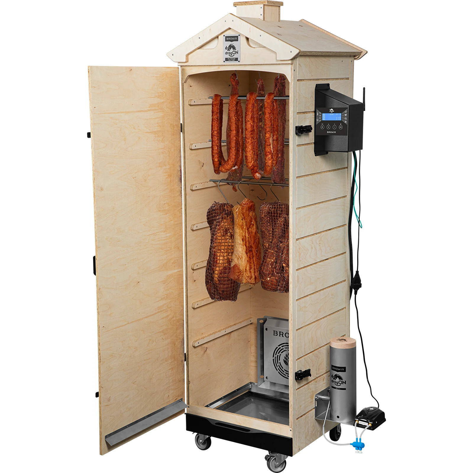 Dřevěná udírna dragON PLYWOOD NATURE Wi-Fi 320l 330373