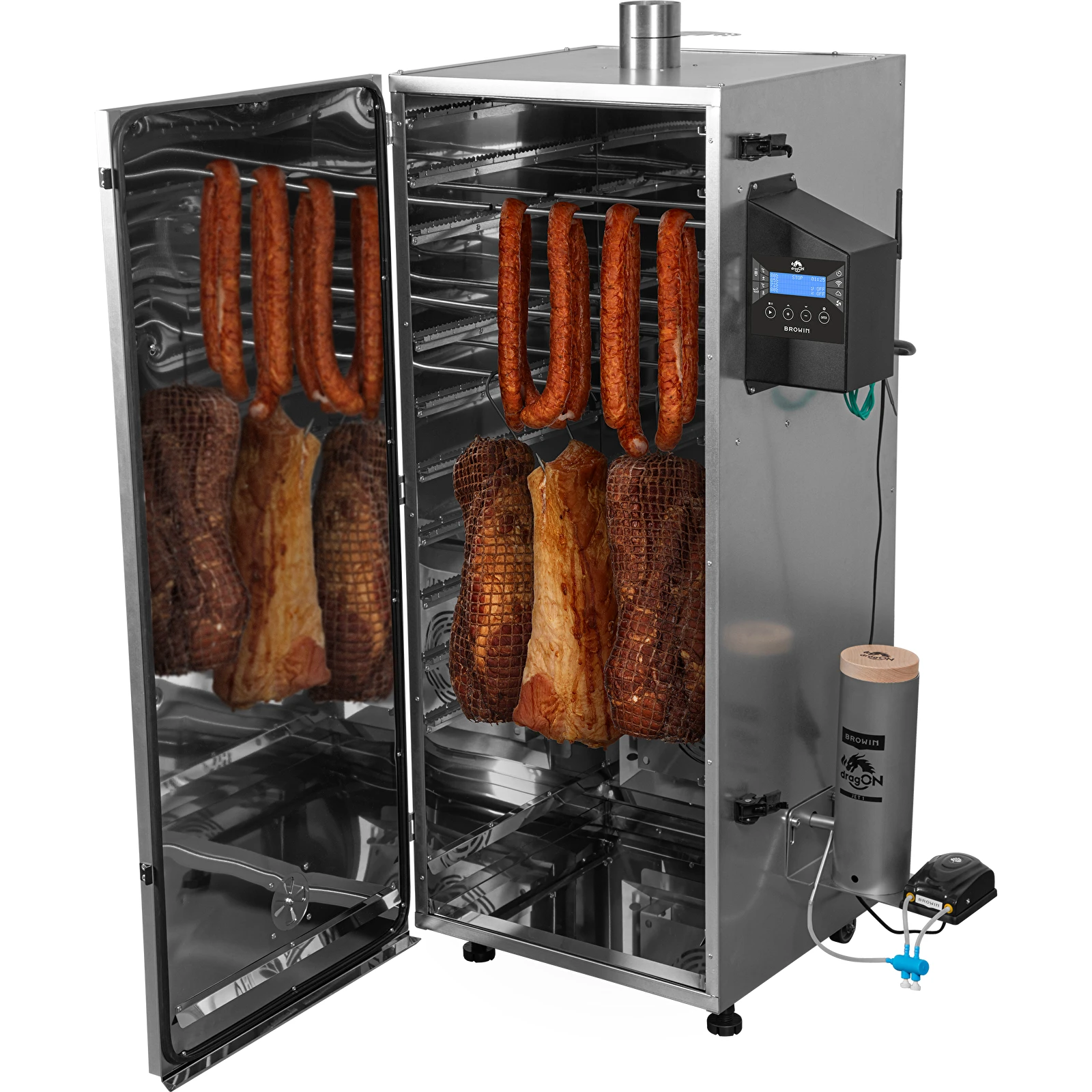 Nerezová elektrická udírna Wi-Fi 220l 330348