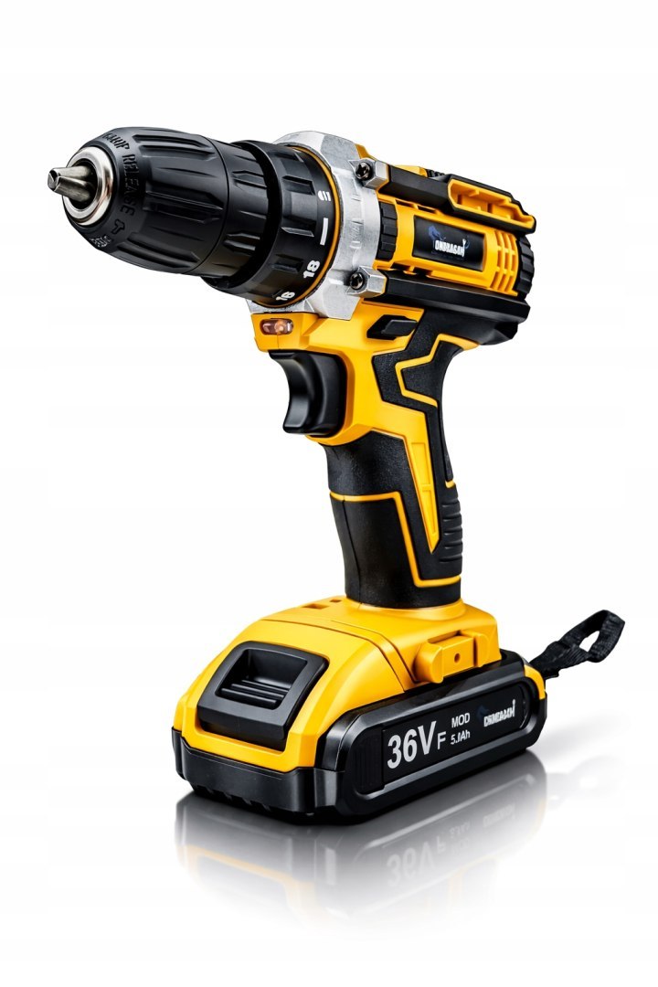 AKU VRTAČKA/ŠROUBOVÁK 36V ŽLUTÁ 2 BATERIE 5,0 Ah POUZDRO  OD9109 AD43