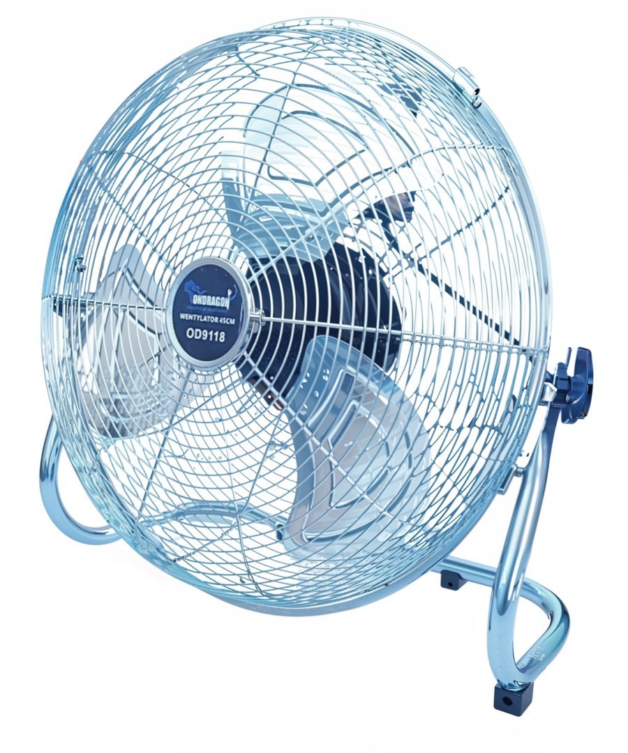 PODLAHOVÝ VENTILÁTOR S CIRKULÁTOREM, NEREZOVÁ ČÁST, 200 W, VÝKONNÝ, PROSTOROVÝ, 45 cm  OD9118