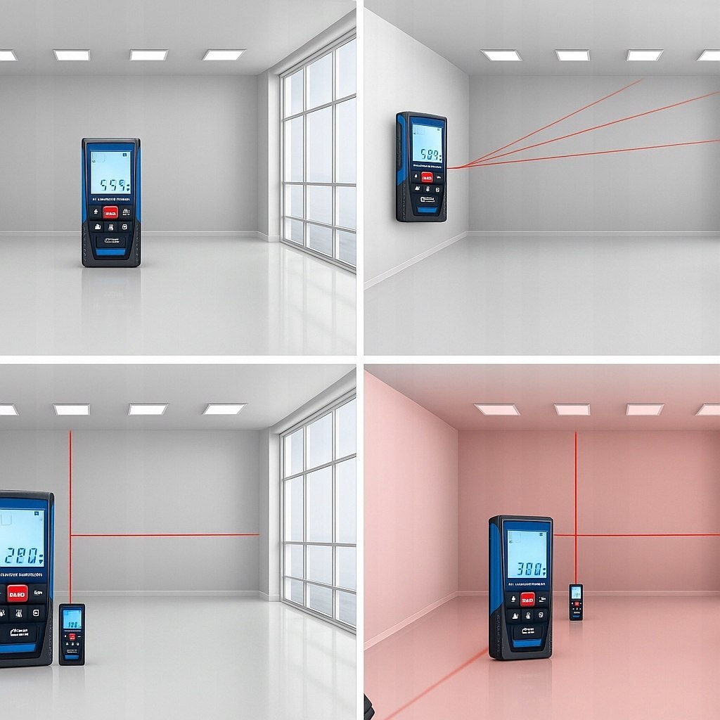 LASEROVÝ DÁLKOMĚR DIGITÁLNÍ VZDÁLENOMĚR 50M VODOVÁHA ÚHLOMĚR  od5032