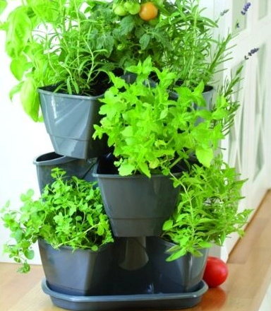 KVĚTINÁČ patrový Coubi Herbal Grafit 29,5cm