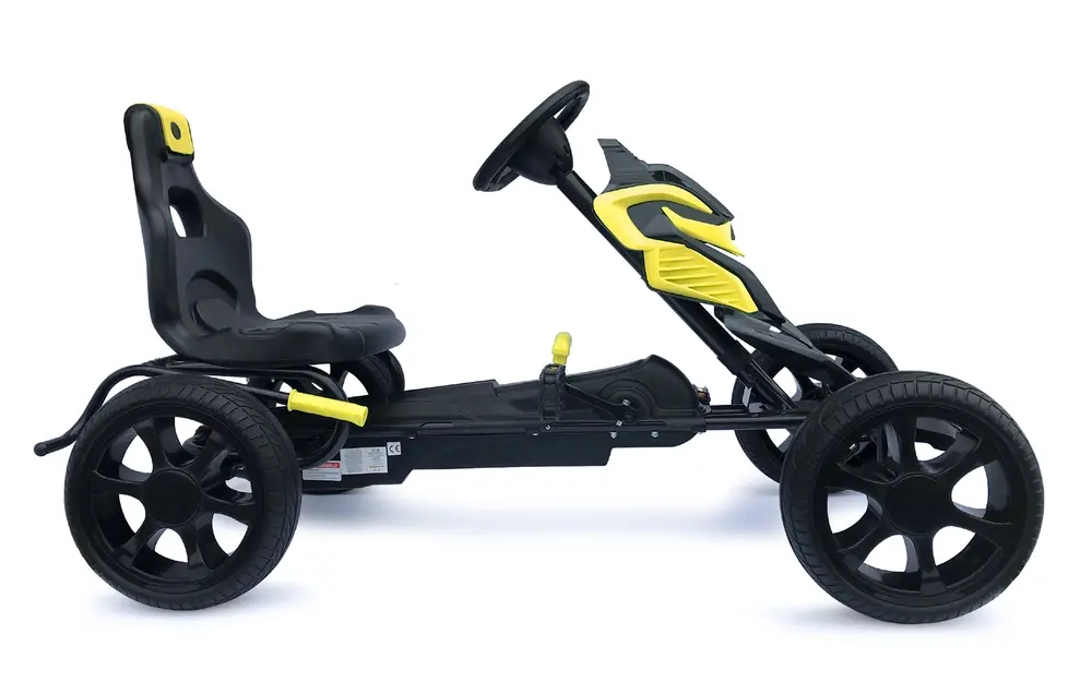 Go-kart Velká šlapací motokára Scout 5-12 let EVA kola žlutá
