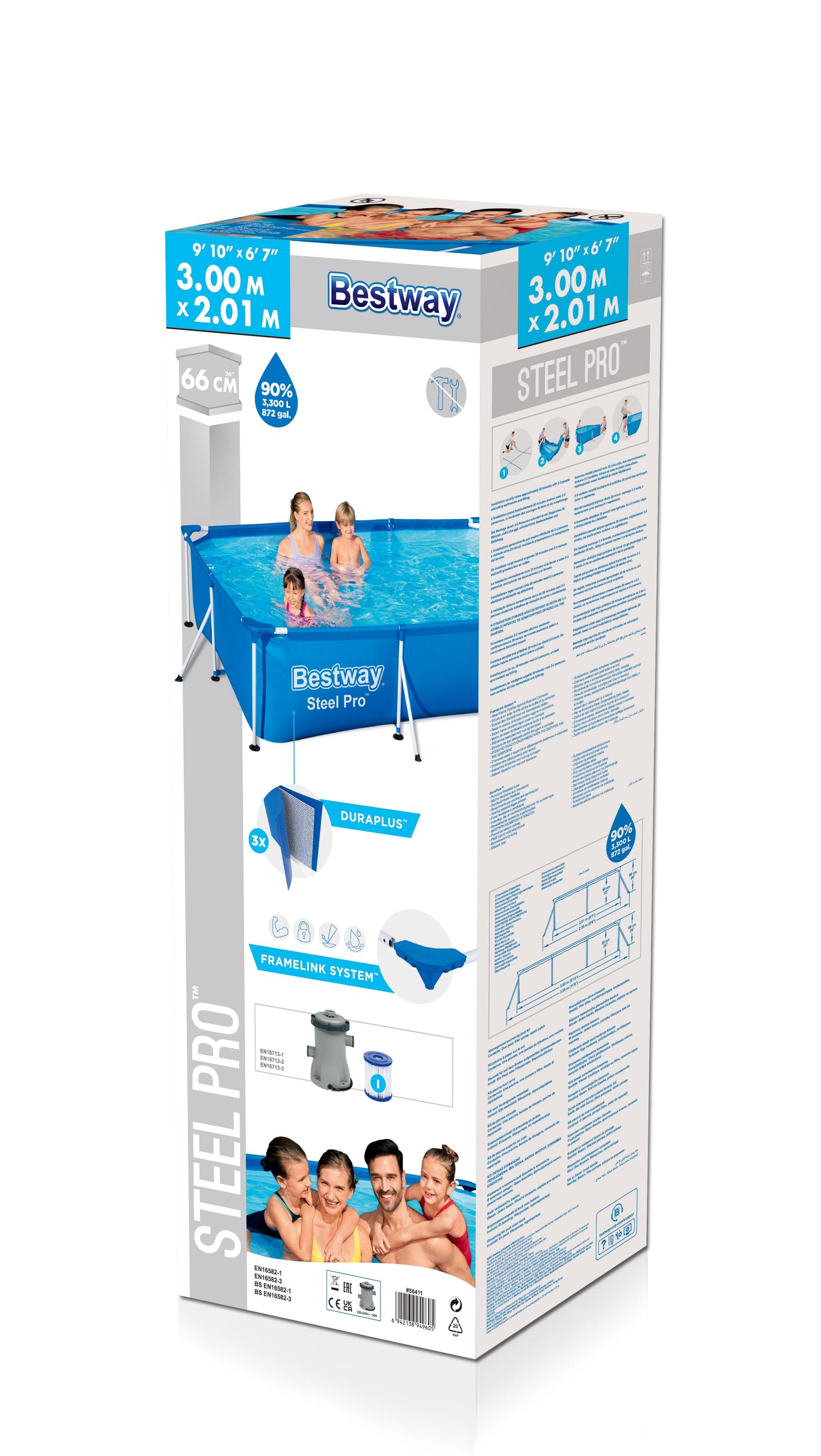 BESTWAY Zahradní bazén 305x201x66 cm čerpadlo 56411