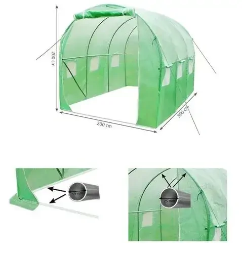 Malatec FOLIOVNÍK zahradní skleník 3x2x2 m 6m2 UV4 1673