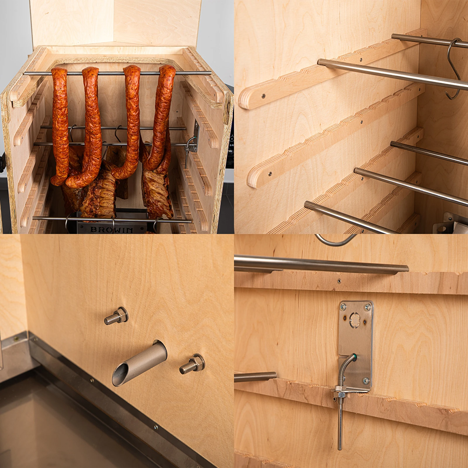 Elektrická udírna dragON PLYWOOD NATURE 200l 