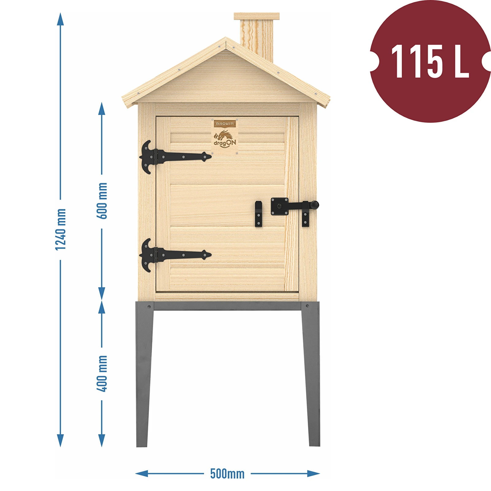 Dřevěná udírna komora 115l 330381