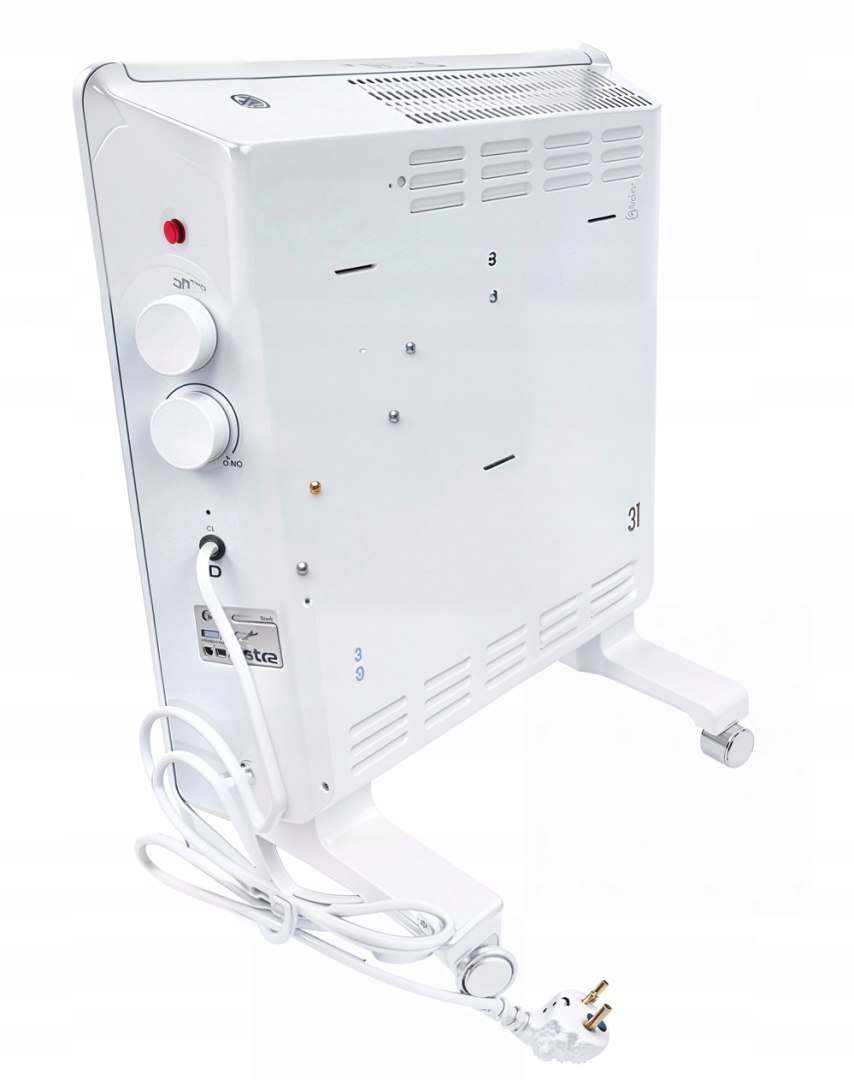  Elektrický hliníkový konvektorový ohřívač s výkonem 1750 W, nástěnný + kolečka 2 v 1  OD9093