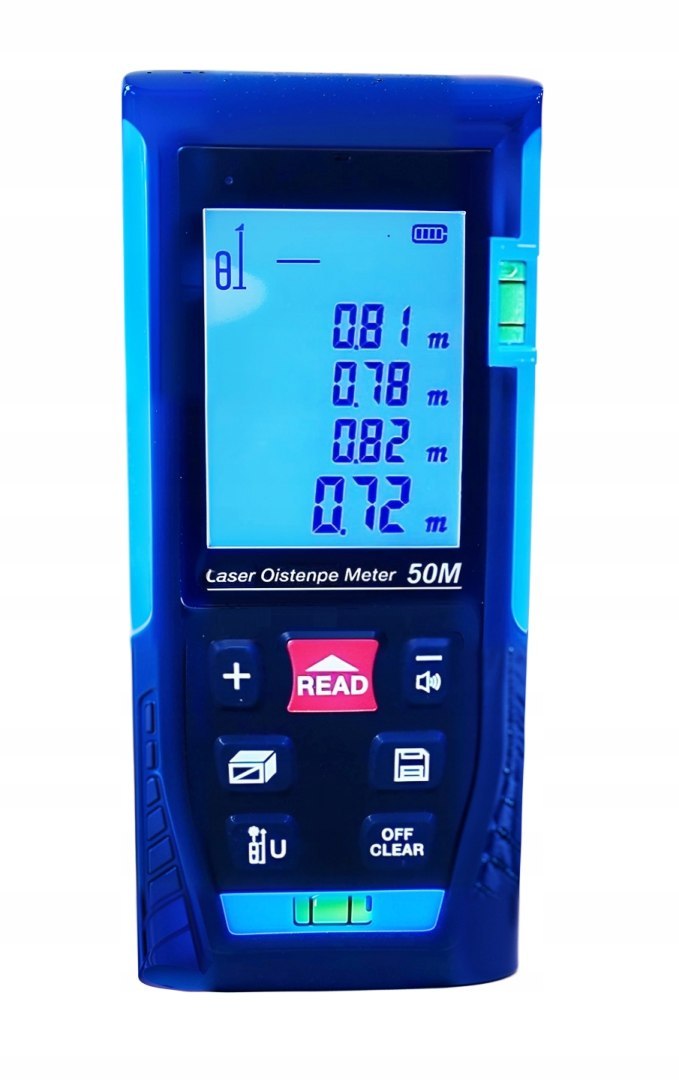 LASEROVÝ DÁLKOMĚR DIGITÁLNÍ VZDÁLENOMĚR 50M VODOVÁHA ÚHLOMĚR  od5032