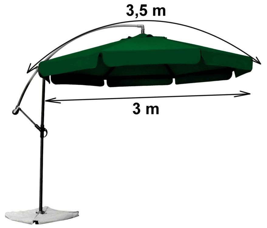 FunGarden Zahradní slunečník 3,5m zelený 3053