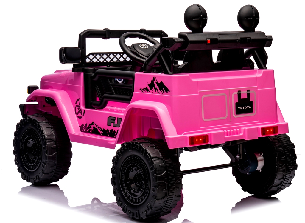 Toyota FJ Cruiser růžová, pohon 4x4 s měkkým sedadlem, řidičský průkaz, lithium-iontová baterie
