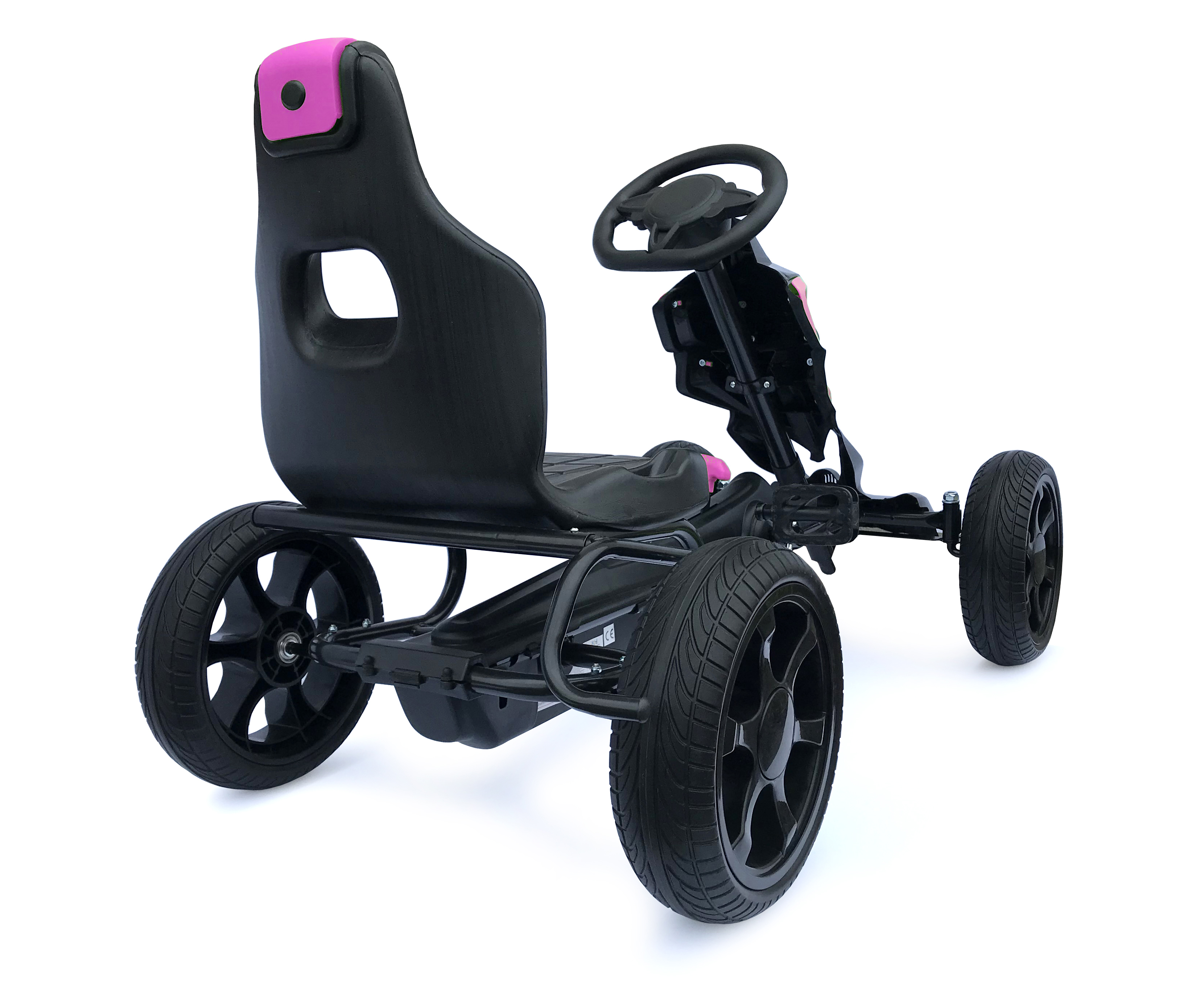 Go-kart Velká šlapací motokára Scout 5-12 let růžová EVA kola