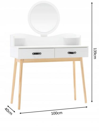 CHOMIK Moderní Toaletní stolek 100x40x139cm + LED osvětlení PHO1602