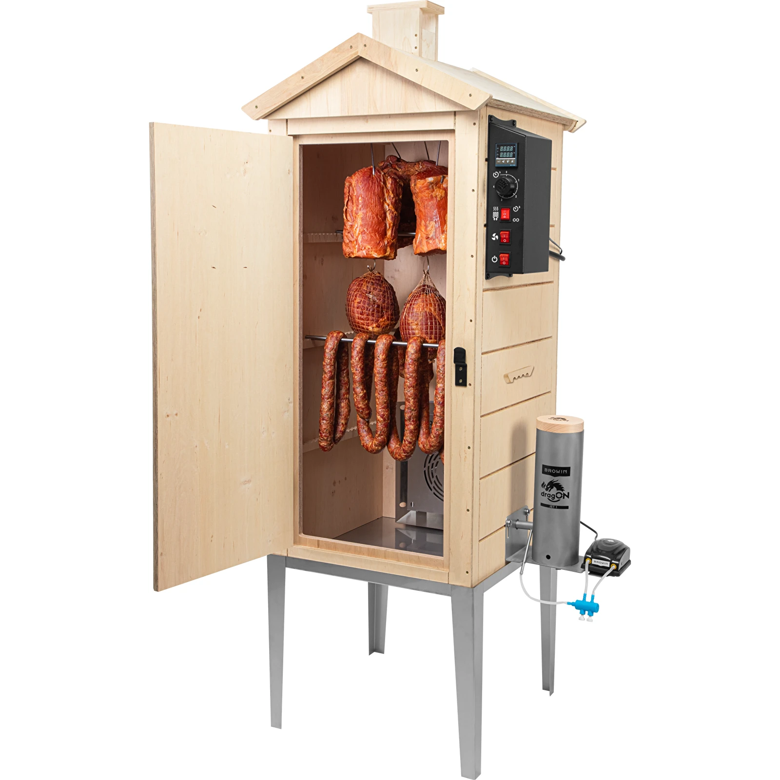 Dlektrická udírna dragON PLYWOOD NATURE 100E 200l 15-20kg