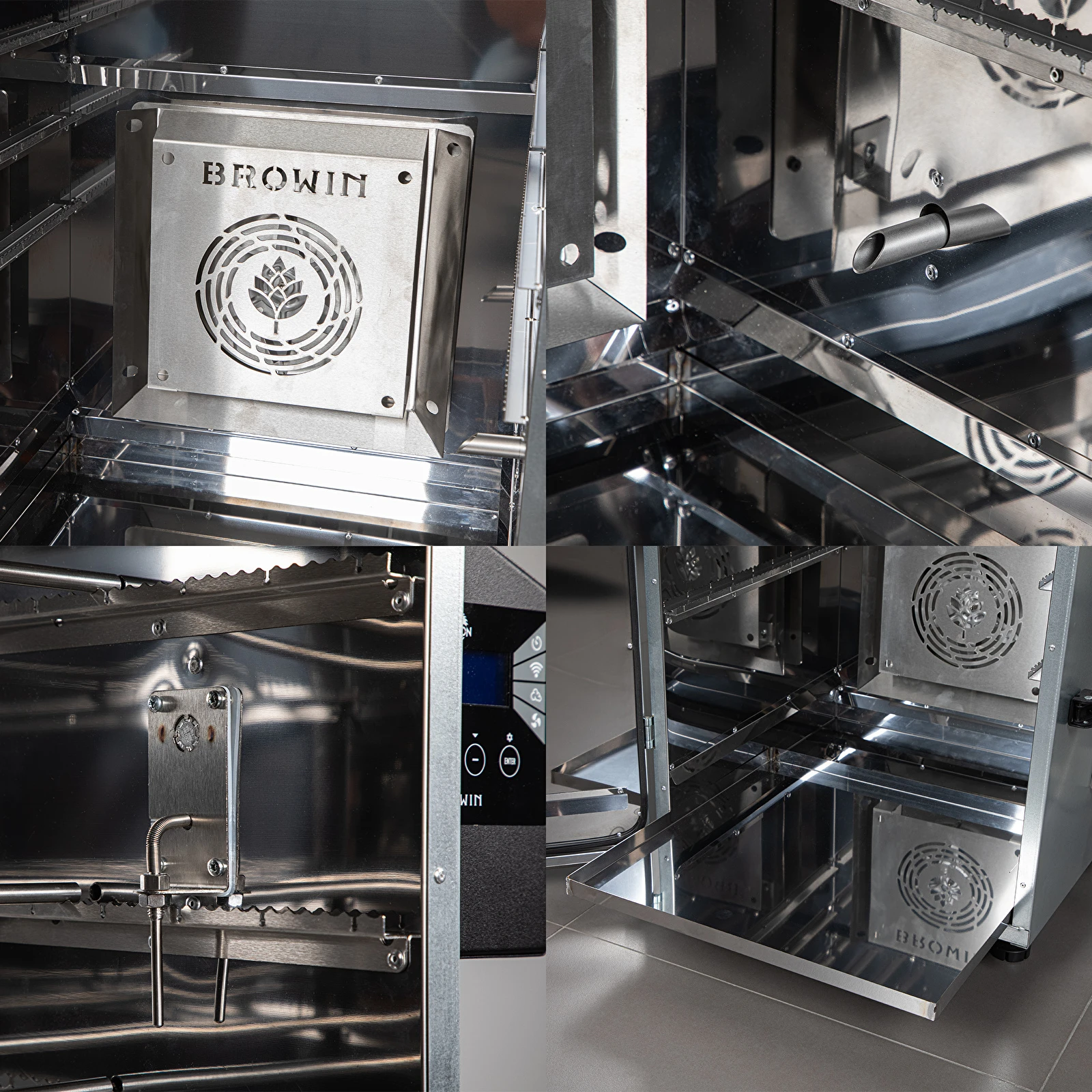 Nerezová elektrická udírna Wi-Fi 220l 330348