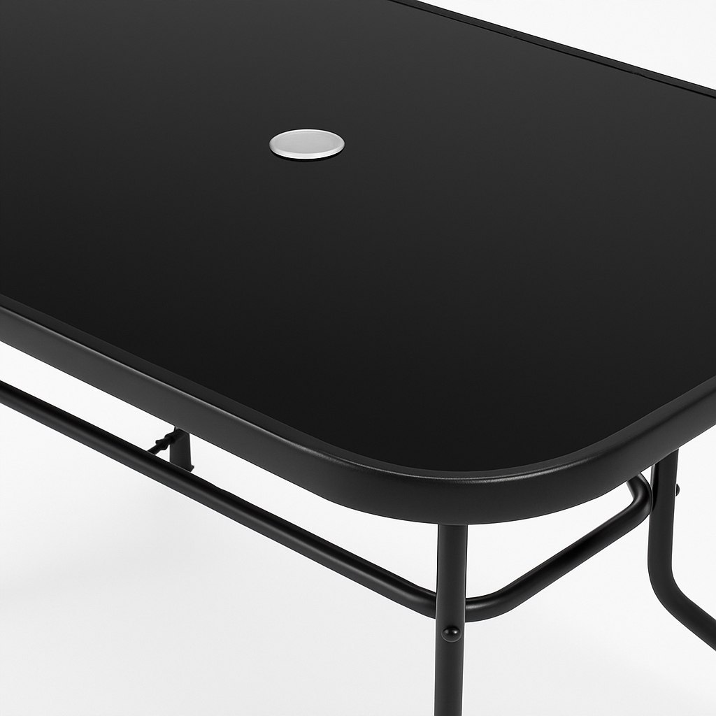 ZAHRADNÍ NÁBYTEK NA TERASU, STŮL 120X72, 4x ZAHRADNÍ ŽIDLE, Černá  OD5085 