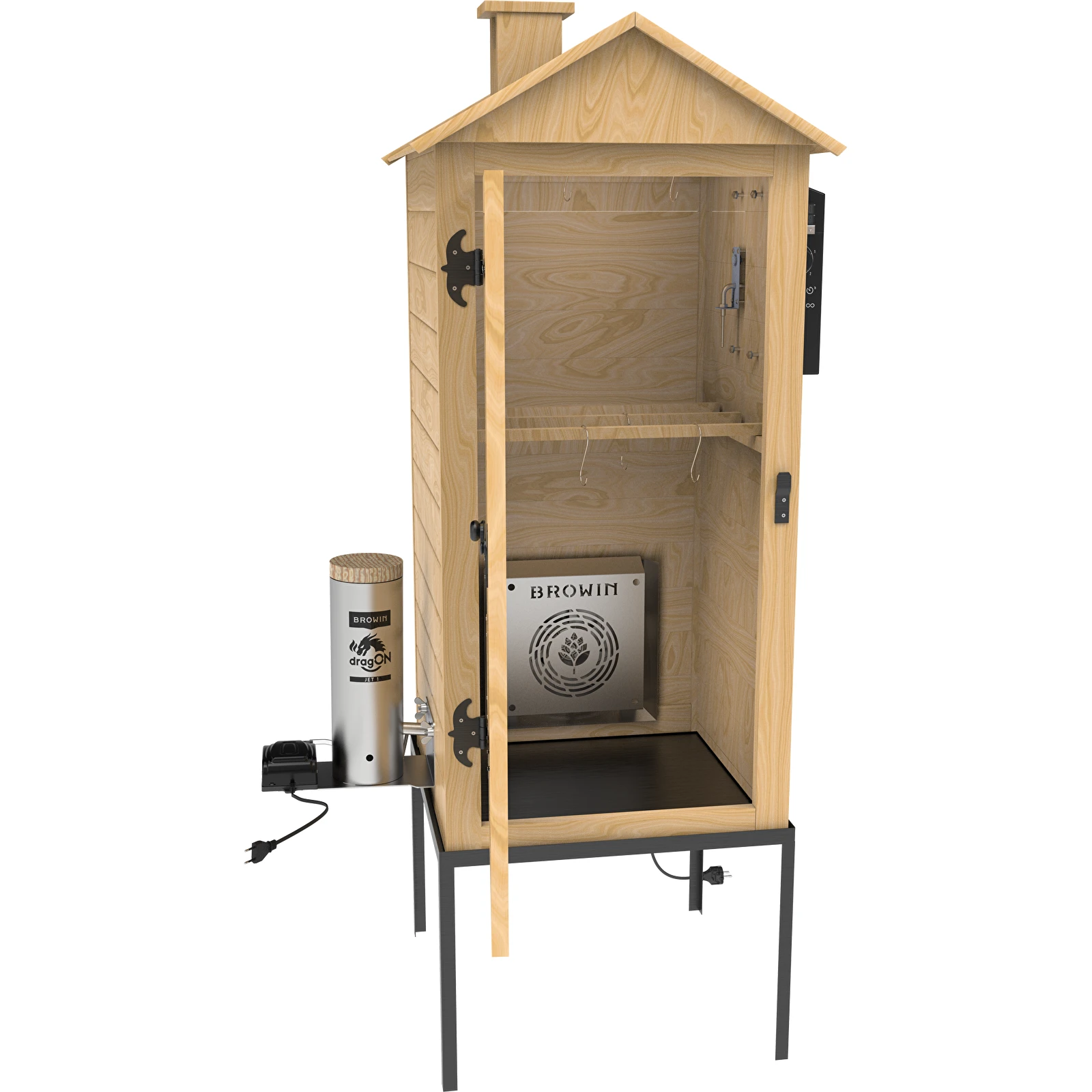 BROWIN Dřevěná elektrická udírna Wi-Fi 100x50x50cm E21 330341