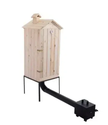 JUMON Dřevěná udírna 50x50x100 + topeniště dvířka komín