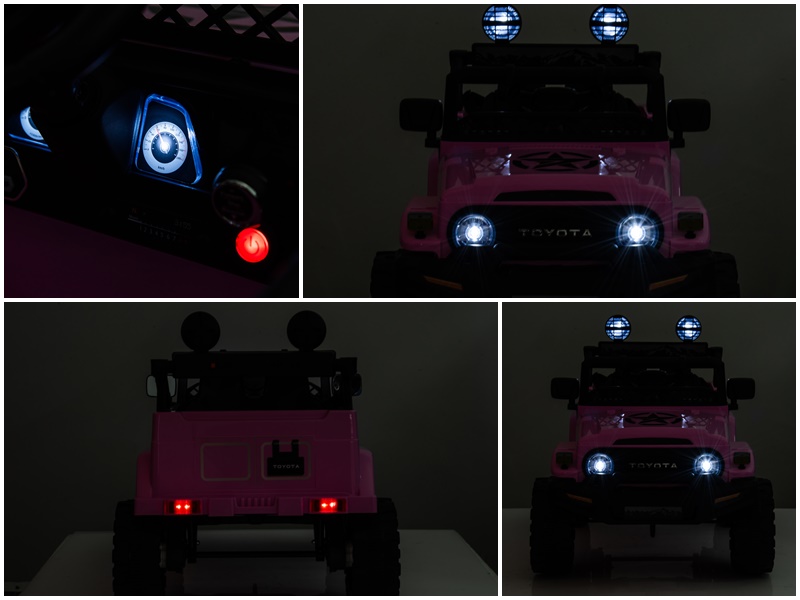 Toyota FJ Cruiser růžová, pohon 4x4 s měkkým sedadlem, řidičský průkaz, lithium-iontová baterie