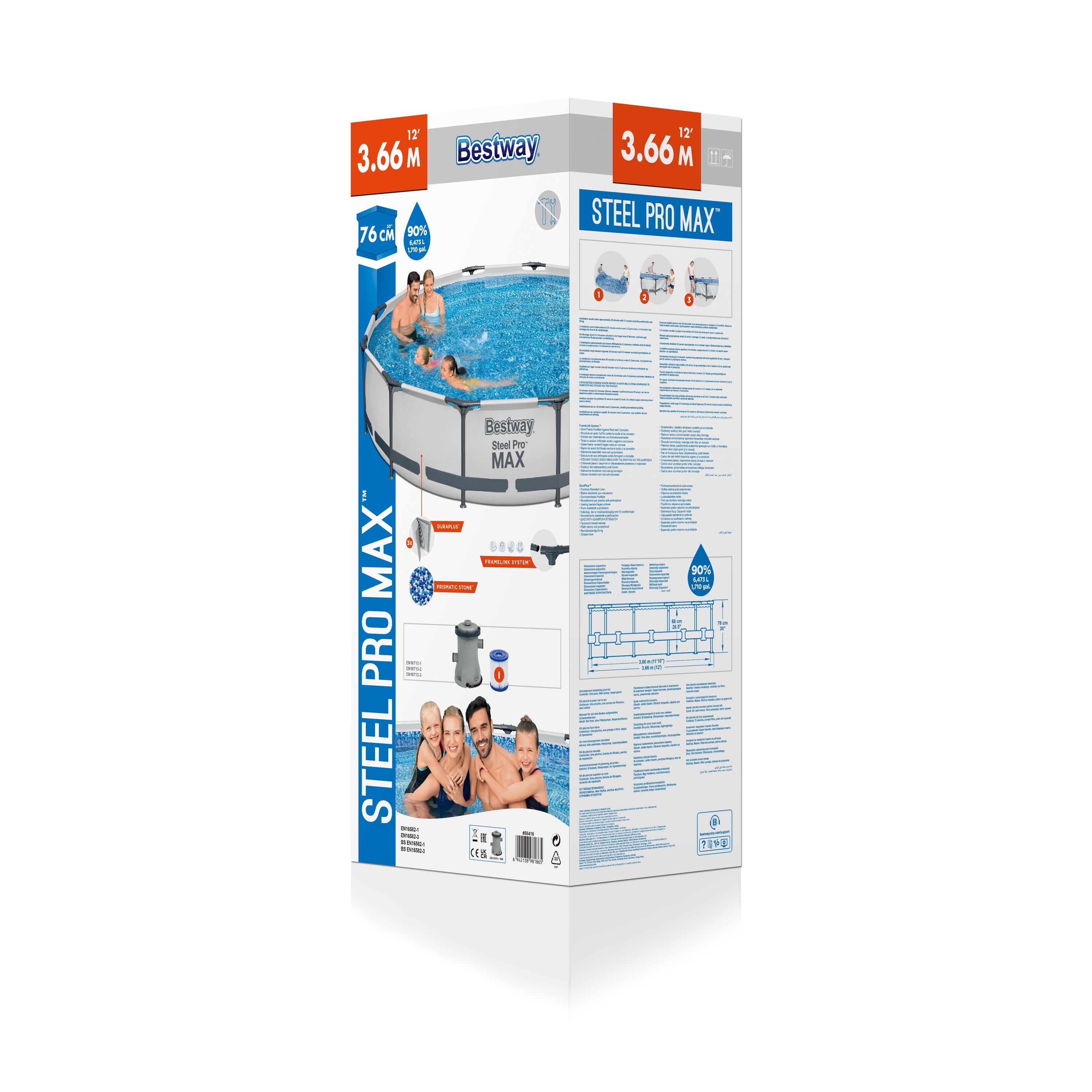 BESTWAY Zahradní bazén 366x76 cm SADA příslušenství čerpadlo 56416