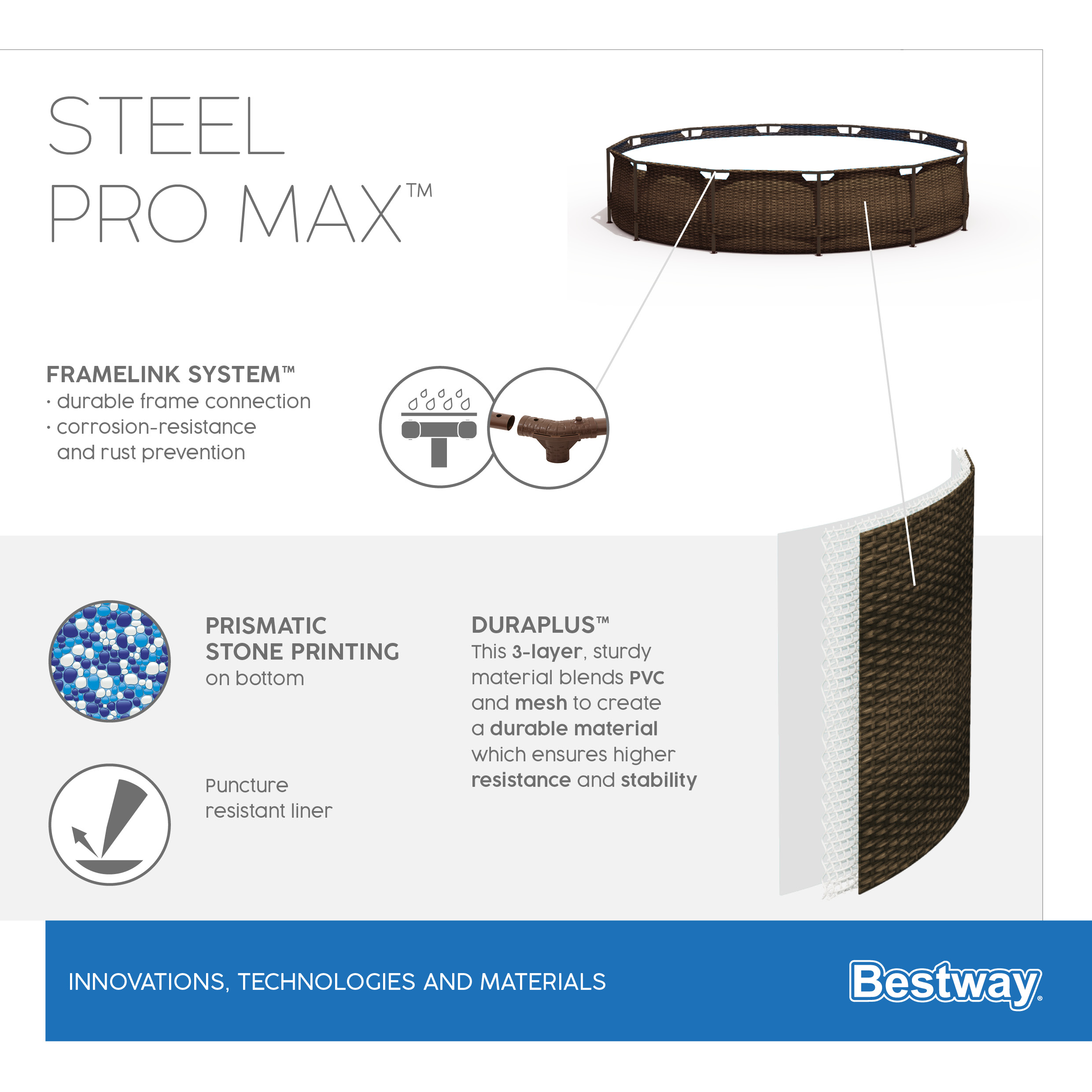 BESTWAY Zahradní bazén 366x100 cm SADA příslušenství čerpadlo 56709