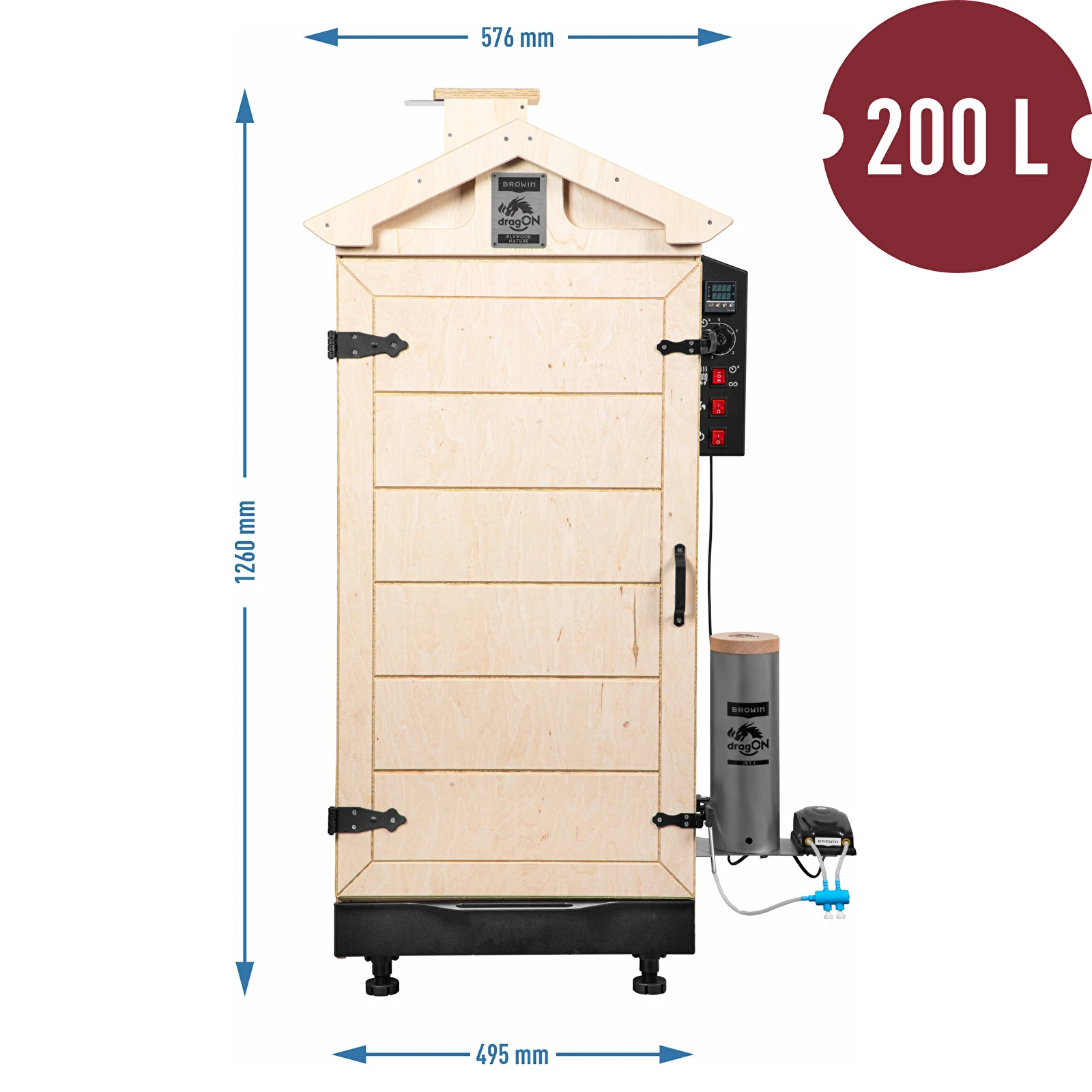 Elektrická udírna dragON PLYWOOD NATURE 200l 