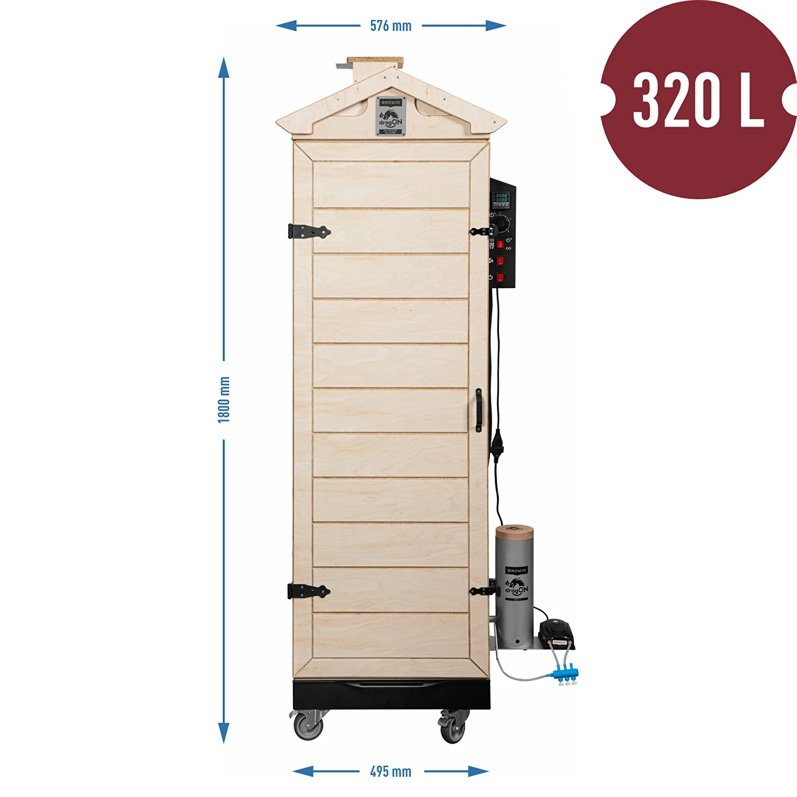 Elektrická udírna dragON PLYWOOD NATURE 320l 330372