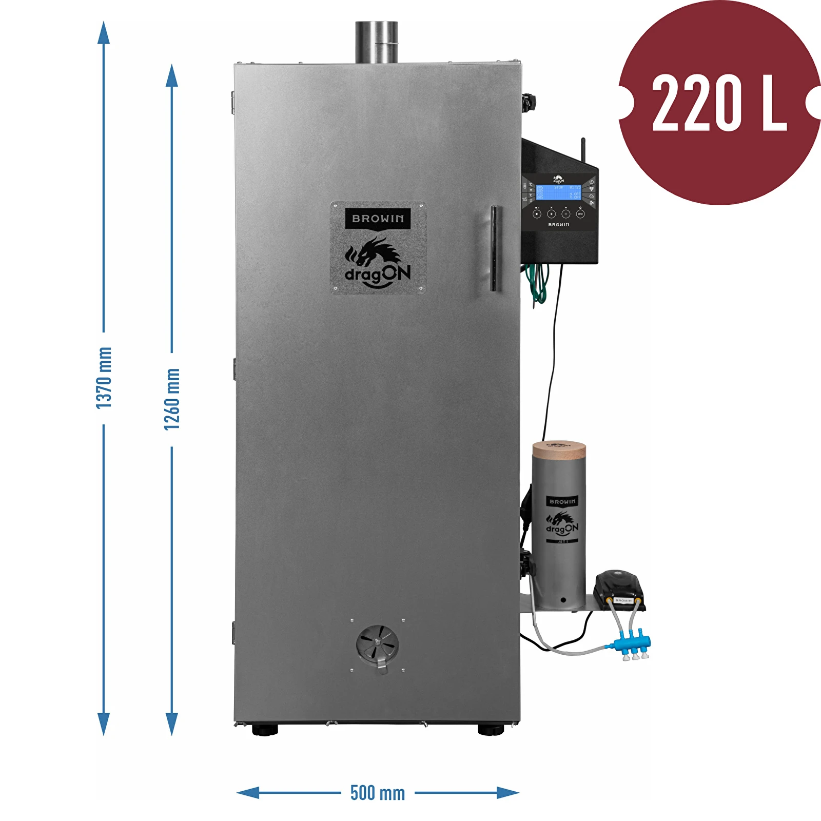 Nerezová elektrická udírna Wi-Fi 220l 330348