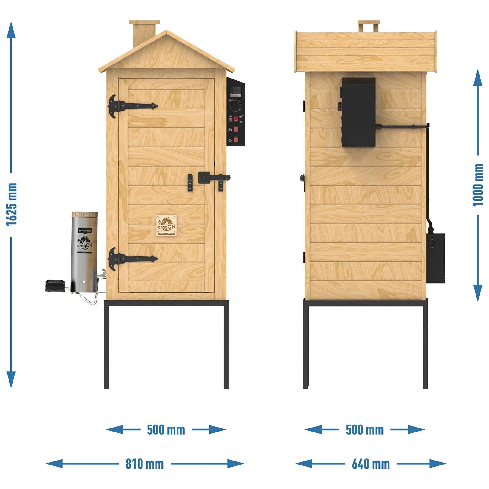 BROWIN Dřevěná elektrická udírna Wi-Fi 100x50x50cm E21 330341