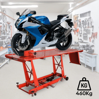 Hydraulický motocyklový zvedák Bituxx 460 kg červený, servisní rampa MS19721
