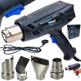 ELEKTRICKÁ HORKOVZDUŠNÁ PISTOLE 2200 W, 2 NASTAVENÍ RYCHLOSTÍ, 4 TRYSKY, POUZDRO, SILNÉ 600 °C od9080 p24