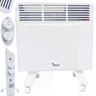 Elektrický hliníkový konvektorový ohřívač s výkonem 1750 W, nástěnný + kolečka 2 v 1 OD9093