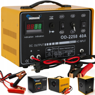 12/24V AUTO USMĚŘOVAČ SE STARTÉREM PRO NABÍJECÍ VÝKON 40A LCD OD2258