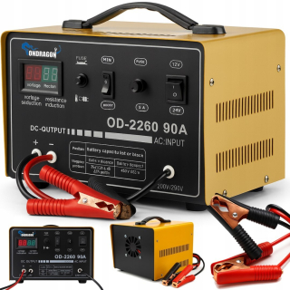 12/24V AUTO NABÍJECÍ NABÍJECÍ S STARTÉREM PRO NABÍJECÍ VÝKON 90A LCD OD2260