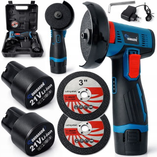 AKUMULATOROVÁ ÚHLOVÁ BRUSKA PRO ŘEZÁNÍ 19500 RPM 2X KOTOUČE 2X BATERIE 21V OD4014