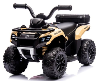 Čtyřkolka J9 khaki hnědo-béžová na akumulátor, čtyřkolky pro děti hudba světlo Lithium-iontový akumulátor