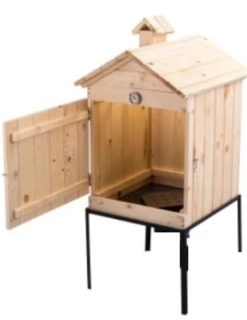 JUMON Dřevěná udírna zahradní 50x50x60 + dvířka komín