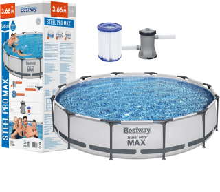 BESTWAY Zahradní bazén 366x76 cm SADA příslušenství čerpadlo 56416
